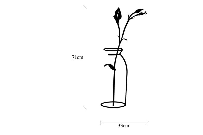 Flower In The Vase Veggdekor - Svart - Innredning - Veggdekorasjon - Skilt - Metallskilt