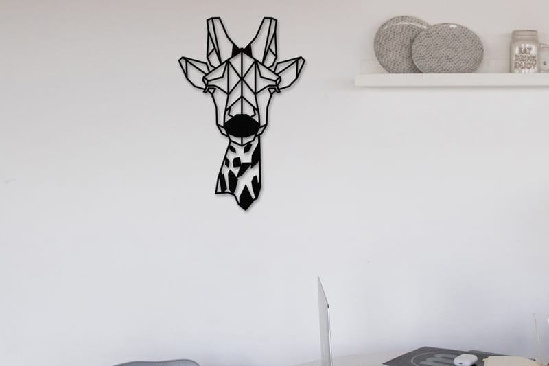 Giraffe Metal Decor Veggdekor - Svart - Innredning - Veggdekorasjon - Skilt - Metallskilt