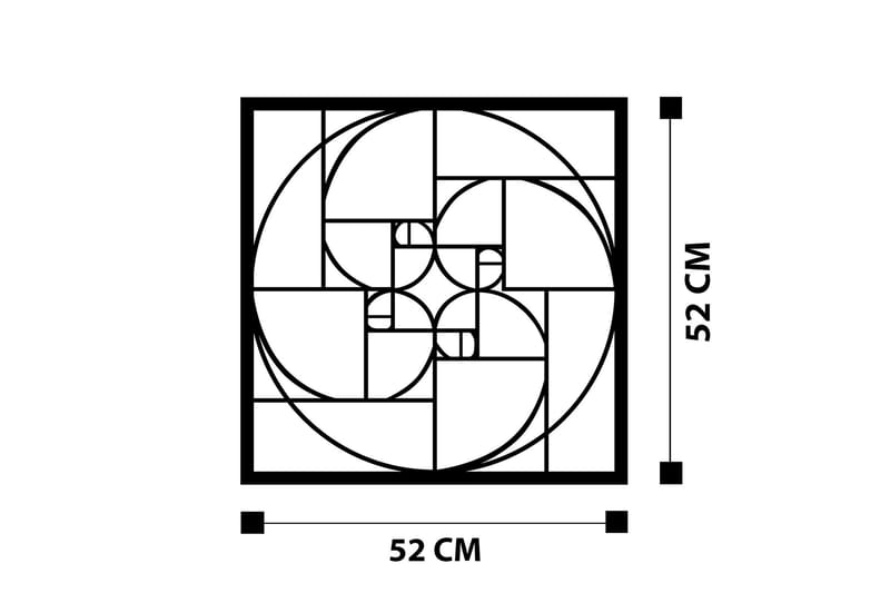 Golden Ratio Veggdekor - Svart - Innredning - Veggdekorasjon - Skilt - Metallskilt