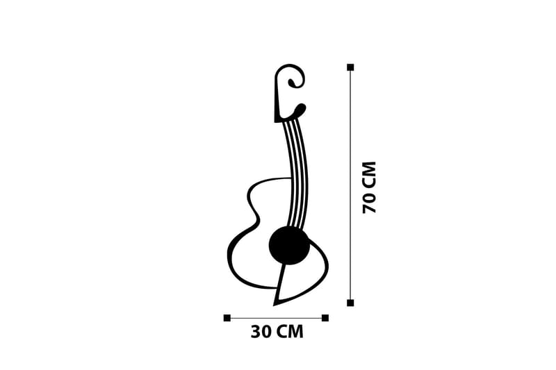 Guitar Veggdekor - Svart - Innredning - Veggdekorasjon - Skilt - Metallskilt