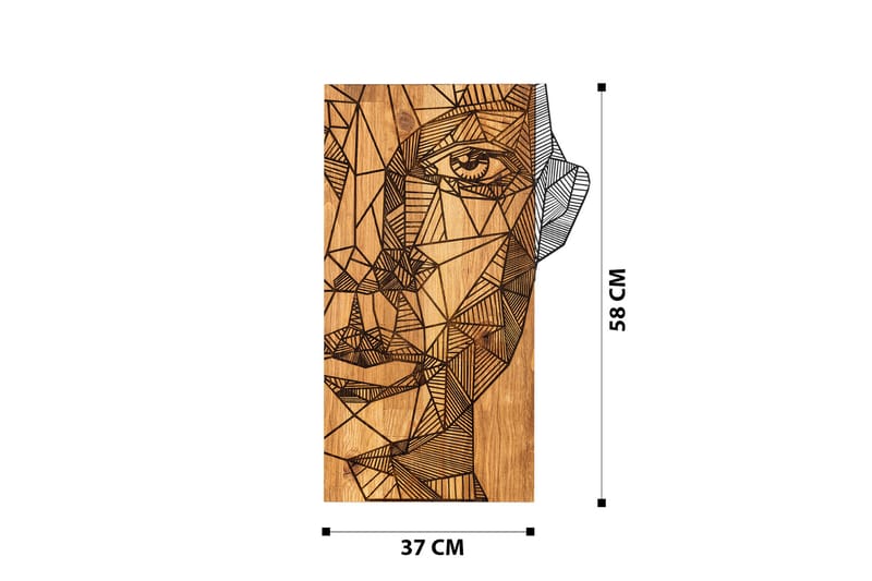 Half face Veggdekor - Svart/Valnøtt - Innredning - Veggdekorasjon - Skilt - Metallskilt