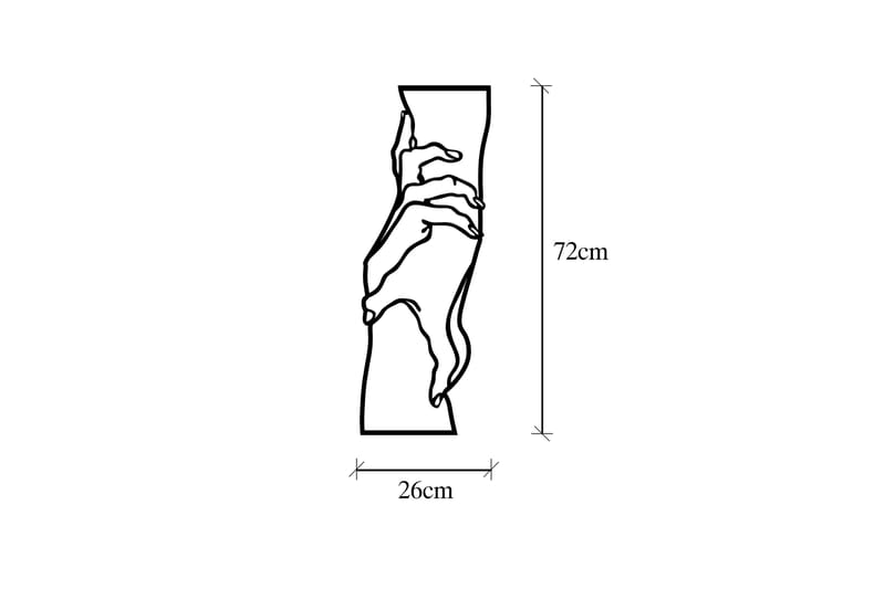 Hand Holding Veggdekor - Svart - Innredning - Veggdekorasjon - Skilt - Metallskilt