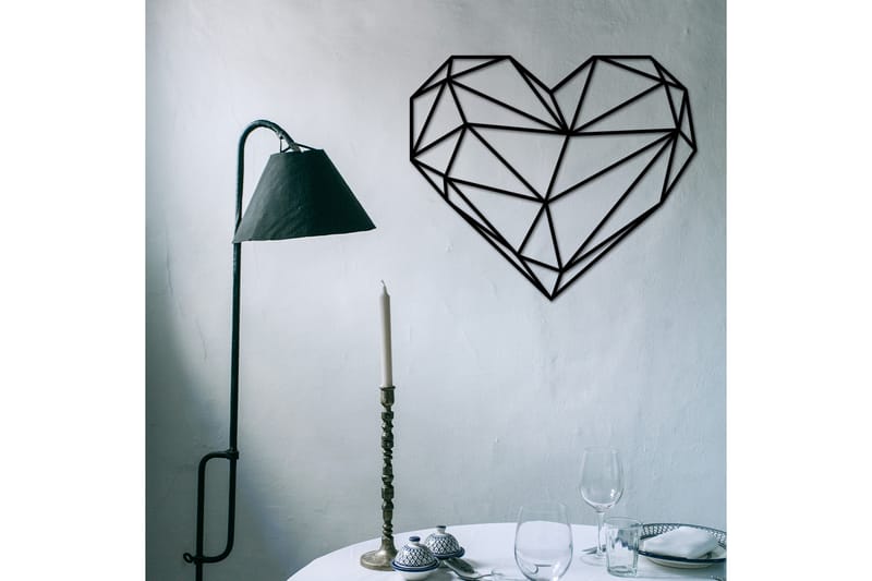 Heart Metal Decor Veggdekor - Svart - Innredning - Veggdekorasjon - Skilt - Metallskilt