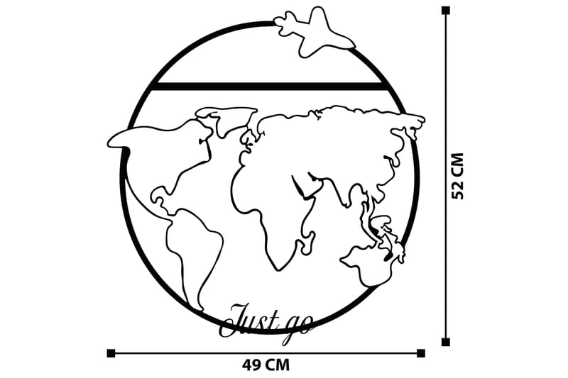 Juest Go Veggdekor - Svart - Innredning - Veggdekorasjon - Skilt - Metallskilt