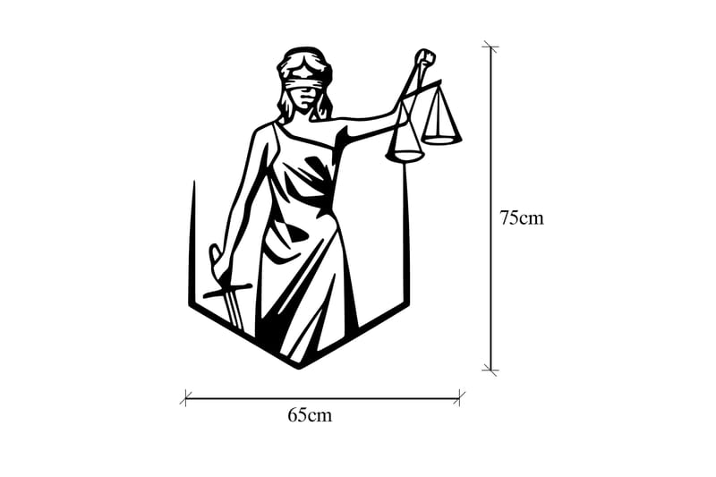 Justice Veggdekor - Svart - Innredning - Veggdekorasjon - Skilt - Metallskilt