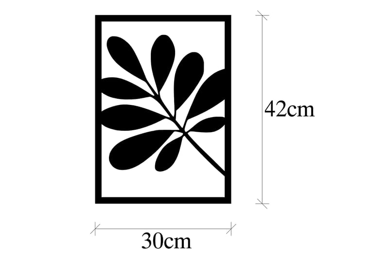 Leaf 2 Veggdekor - Svart - Innredning - Veggdekorasjon - Skilt - Metallskilt