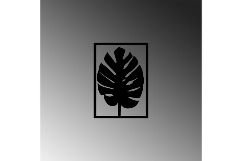 Leaf 30 Veggdekor - Svart - Metallskilt