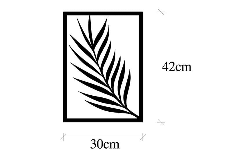 Leaf 4 Veggdekor - Svart - Innredning - Veggdekorasjon - Skilt - Metallskilt