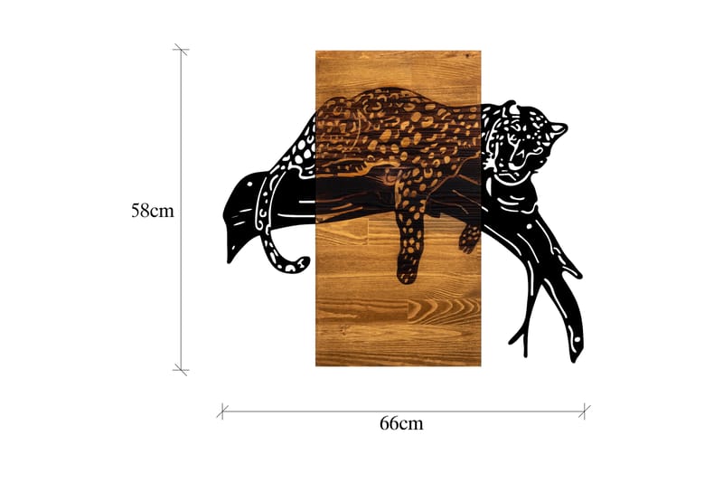 Leopard Veggdekor - Svart/Valnøtt - Innredning - Veggdekorasjon - Skilt - Metallskilt