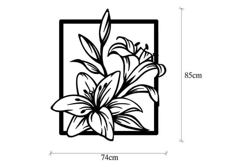 Lily Veggdekor - Svart - Innredning - Veggdekorasjon - Skilt - Metallskilt