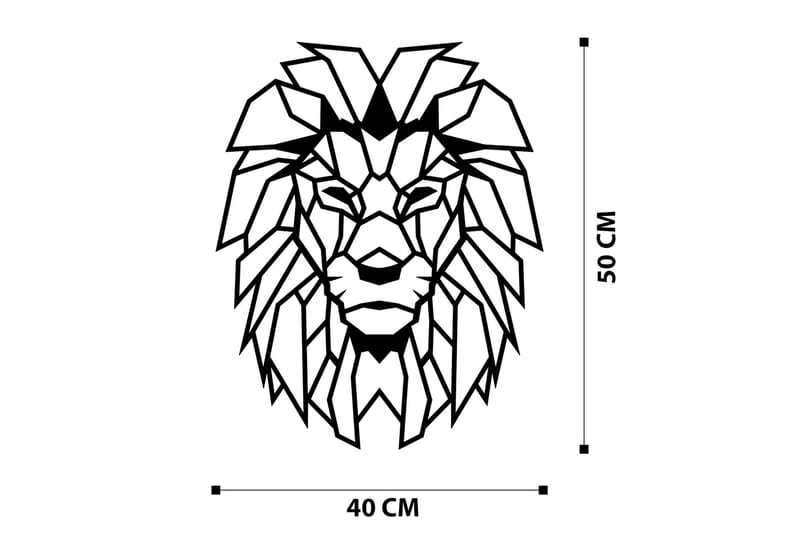 Lion Veggdekor - Svart - Innredning - Veggdekorasjon - Skilt - Metallskilt