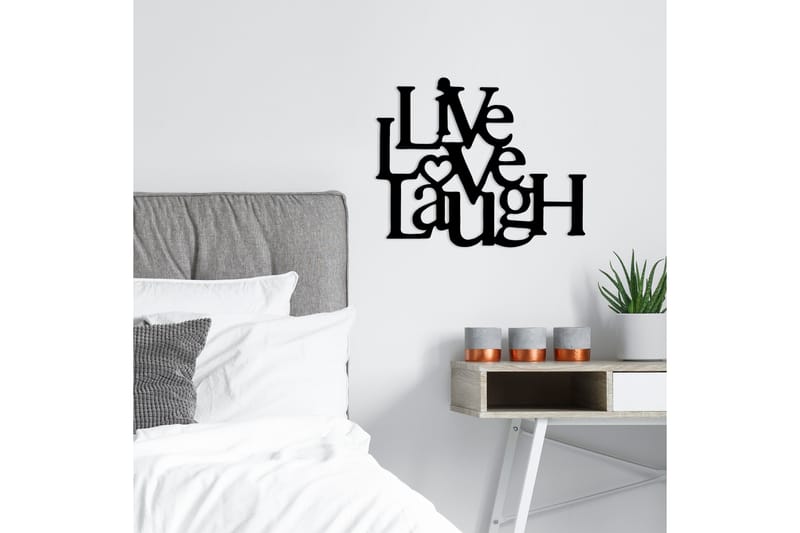 Live-Love-Laugh Veggdekor - Svart - Innredning - Veggdekorasjon - Skilt - Metallskilt