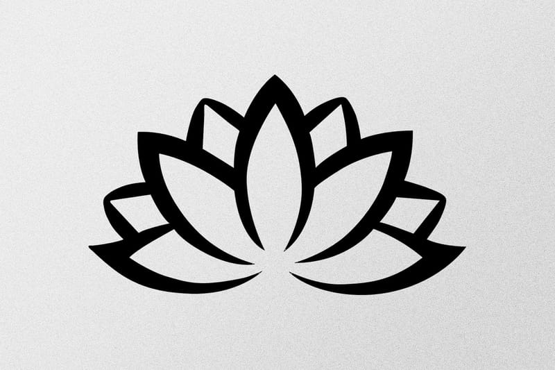 Lotus Flower 2 Veggdekor - Svart - Innredning - Veggdekorasjon - Skilt - Metallskilt