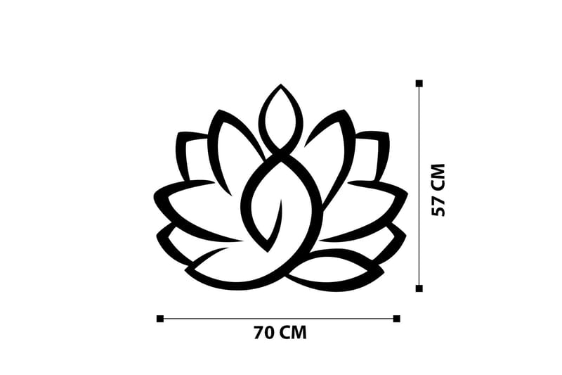 Lotus Veggdekor - Svart - Innredning - Veggdekorasjon - Skilt - Metallskilt