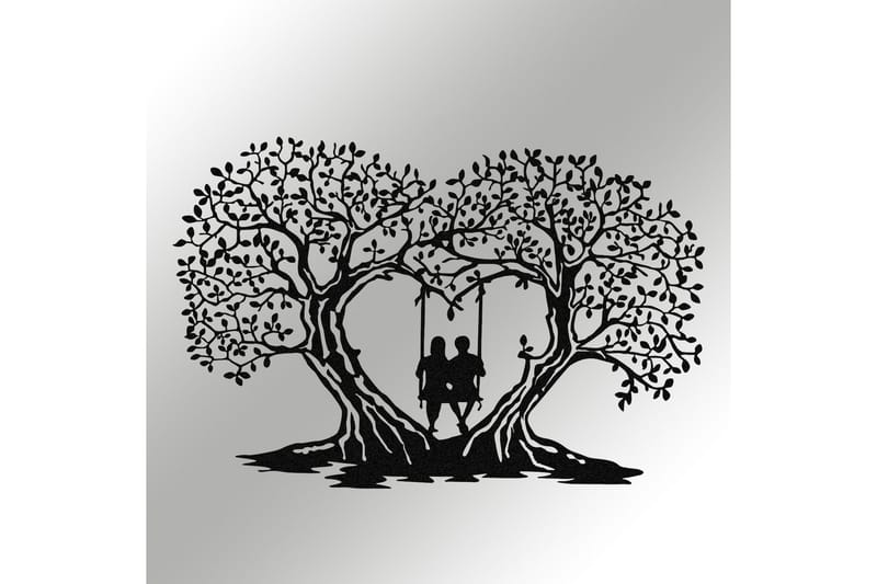 Love Tree Veggdekor - Svart - Innredning - Veggdekorasjon - Skilt - Metallskilt