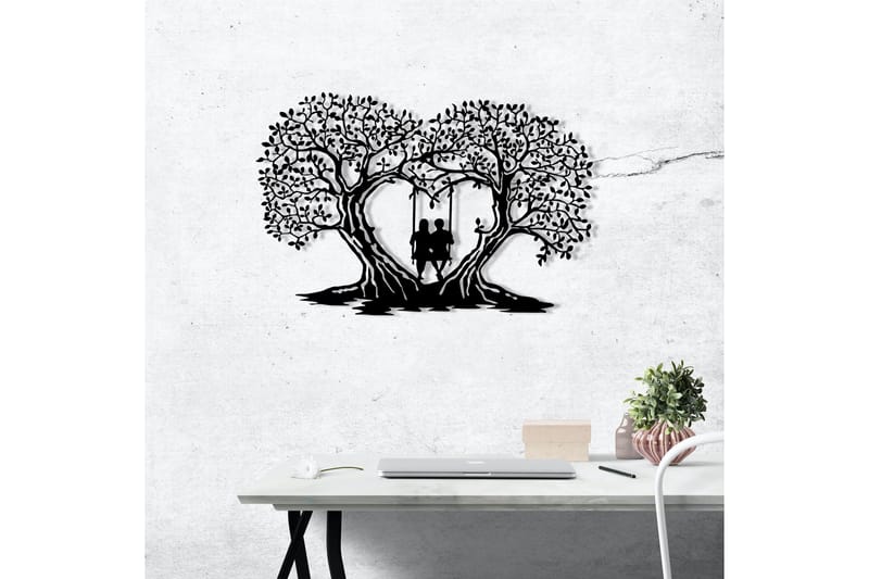 Love Tree Veggdekor - Svart - Innredning - Veggdekorasjon - Skilt - Metallskilt