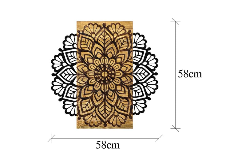 Mandala 2 Veggdekor - Natur/Svart - Innredning - Veggdekorasjon - Skilt - Metallskilt