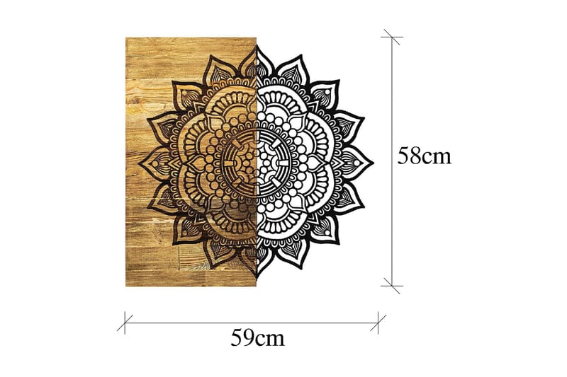 Mandala 4 Veggdekor - Natur/Svart - Innredning - Veggdekorasjon - Skilt - Metallskilt