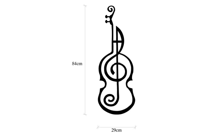 Melody Violin Veggdekor - Svart - Innredning - Veggdekorasjon - Skilt - Metallskilt