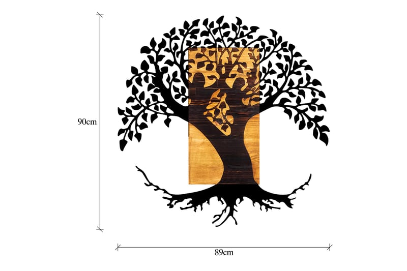 Monument Tree Veggdekor - Svart/Valnøtt - Innredning - Veggdekorasjon - Skilt - Metallskilt