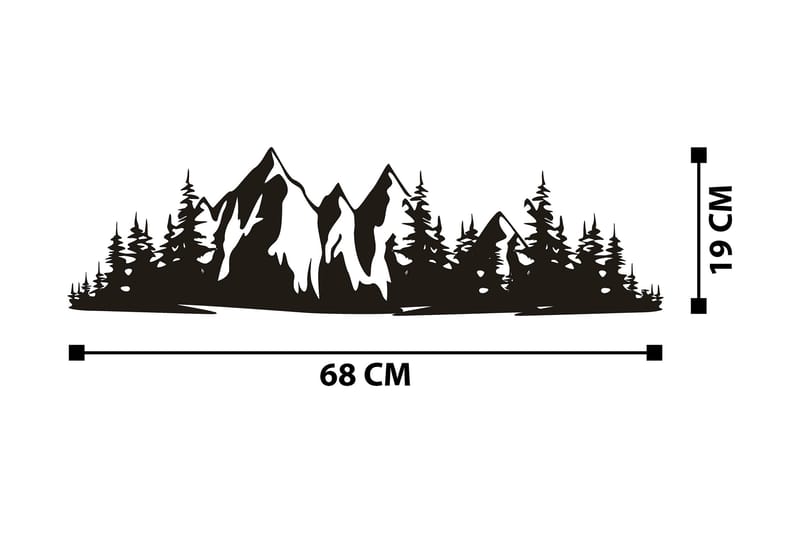 Mountain 1 Veggdekor - Svart - Innredning - Veggdekorasjon - Skilt - Metallskilt