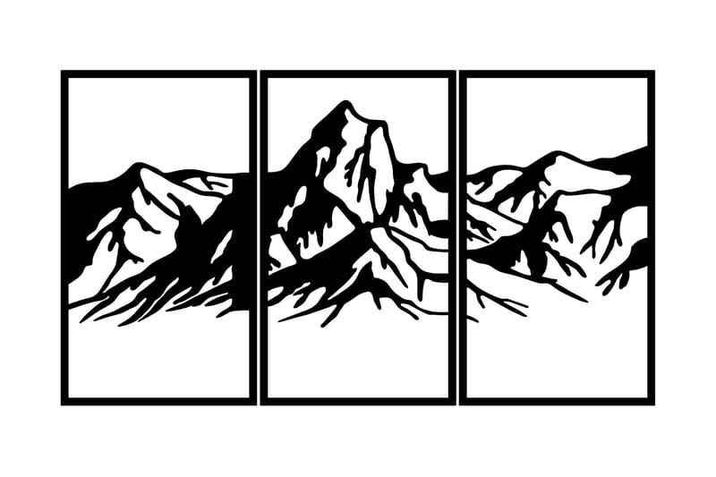 Mountain 4 Veggdekor - Svart - Innredning - Veggdekorasjon - Skilt - Metallskilt