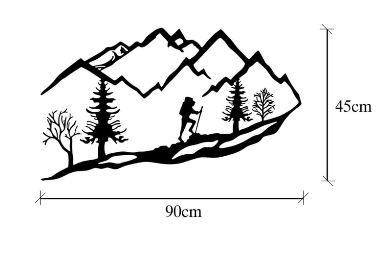 Mountain Climbing Veggdekor - Svart - Innredning - Veggdekorasjon - Skilt - Metallskilt