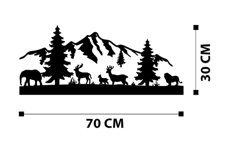 Mountain Veggdekor - Svart - Innredning - Veggdekorasjon - Skilt - Metallskilt