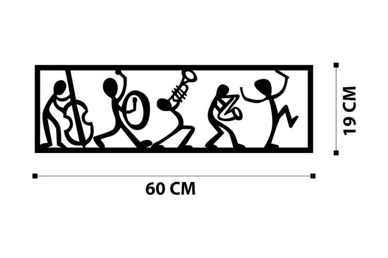 Musicians Veggdekor - Svart - Innredning - Veggdekorasjon - Skilt - Metallskilt