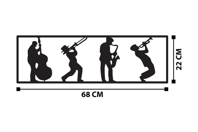 Musicians Veggdekor - Svart - Innredning - Veggdekorasjon - Skilt - Metallskilt