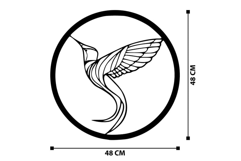 On the Bird's Wing Veggdekor - Svart - Innredning - Veggdekorasjon - Skilt - Metallskilt