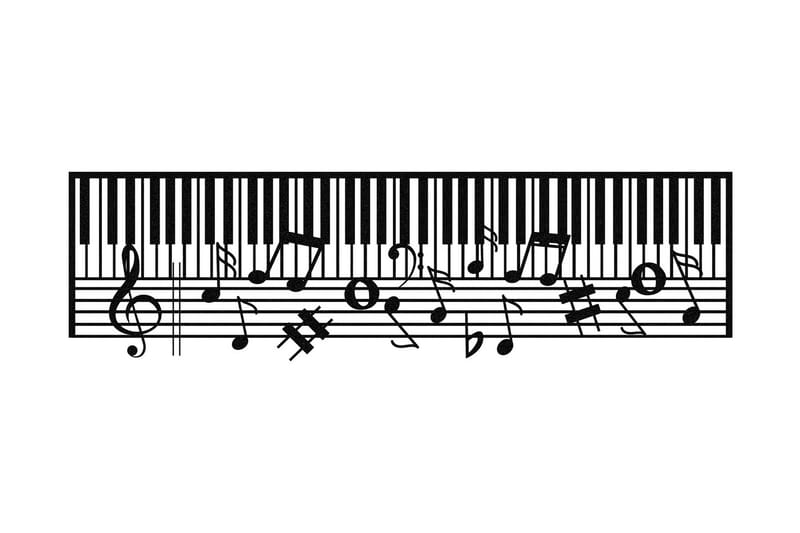 Piano Veggdekor - Svart - Innredning - Veggdekorasjon - Skilt - Metallskilt