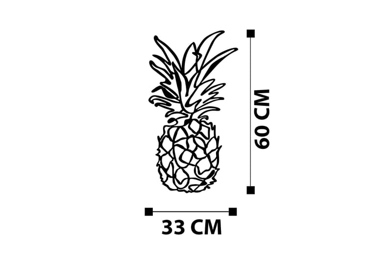 Pineapple Veggdekor - Svart - Innredning - Veggdekorasjon - Skilt - Metallskilt