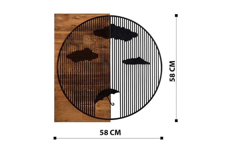 Rains Veggdekor - Svart/Valnøtt - Innredning - Veggdekorasjon - Skilt - Metallskilt