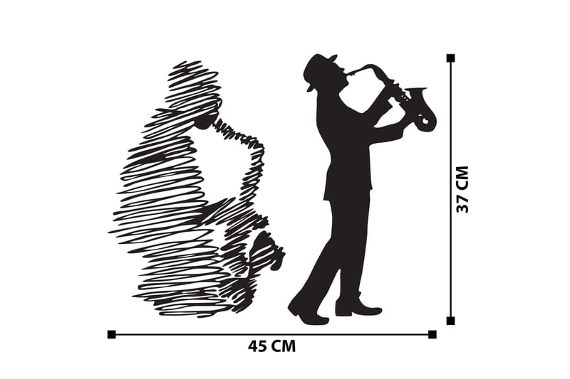 Saksafon Veggdekor - Svart - Innredning - Veggdekorasjon - Skilt - Metallskilt