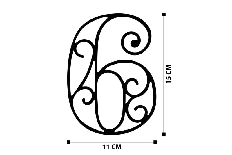 Six Veggdekor - Svart - Innredning - Veggdekorasjon - Skilt - Metallskilt
