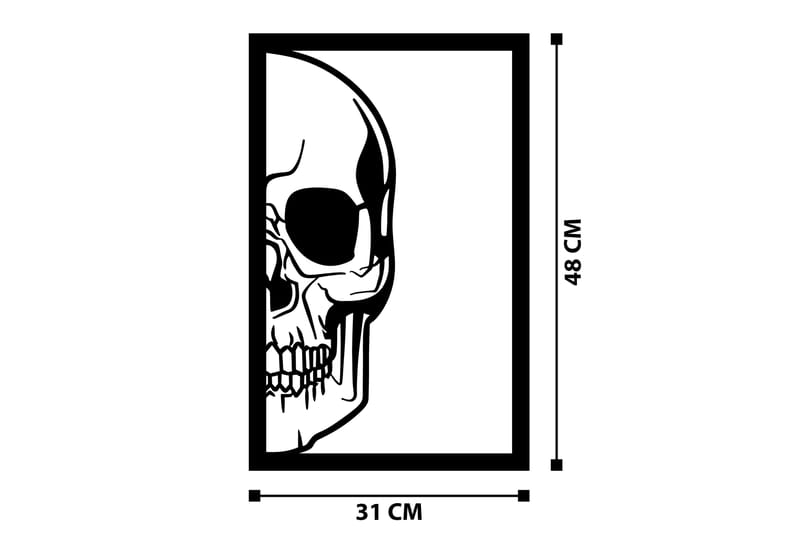 Skull Veggdekor - Svart - Innredning - Veggdekorasjon - Skilt - Metallskilt