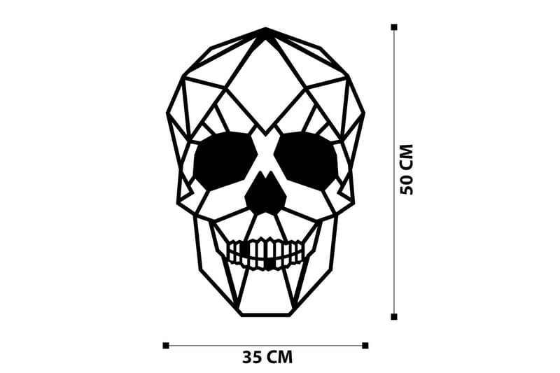 Skull Veggdekor - Svart - Innredning - Veggdekorasjon - Skilt - Metallskilt