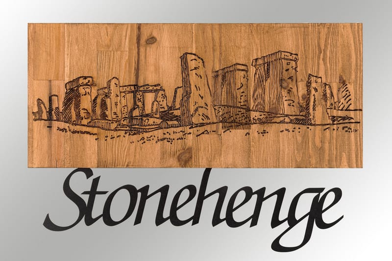 Stonehenge Veggdekor - Svart/Valnøtt - Innredning - Veggdekorasjon - Skilt - Metallskilt