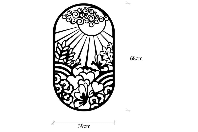 Sun Flower Veggdekor - Svart - Innredning - Veggdekorasjon - Skilt - Metallskilt