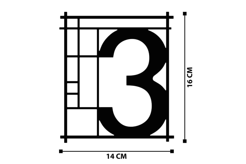 Three Veggdekor - Svart - Innredning - Veggdekorasjon - Skilt - Metallskilt