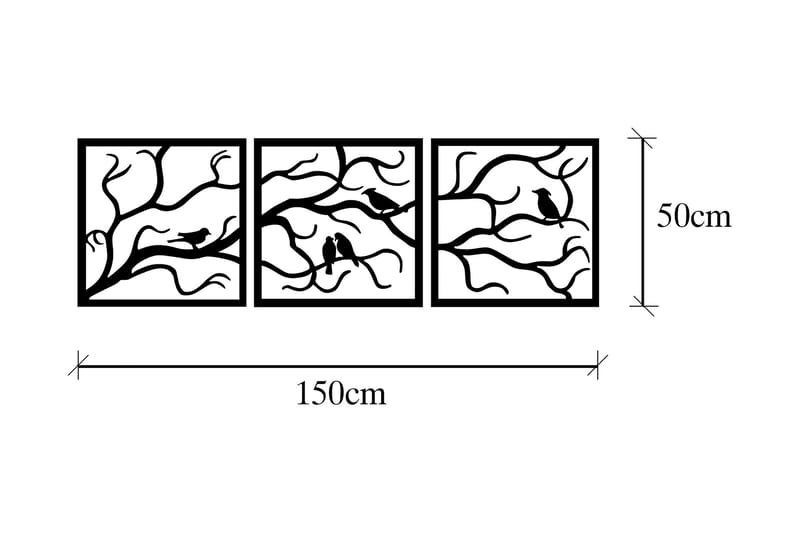 Tree 15 Veggdekor - Svart - Innredning - Veggdekorasjon - Skilt - Metallskilt