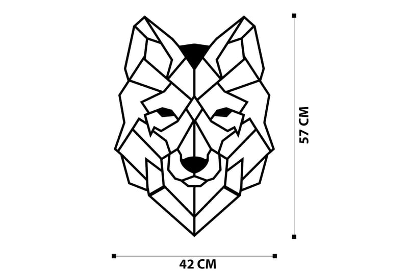 Wolf 2 Veggdekor - Svart - Innredning - Veggdekorasjon - Skilt - Metallskilt