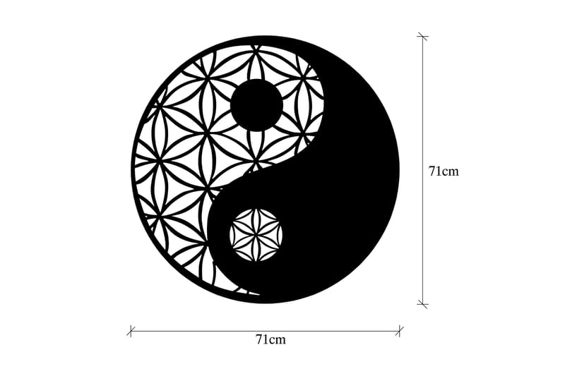 Yin & Yang Veggdekor - Svart - Innredning - Veggdekorasjon - Skilt - Metallskilt