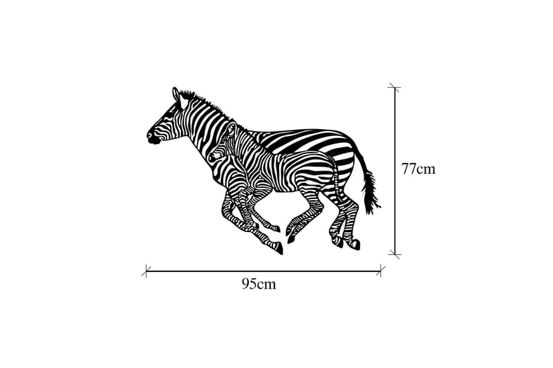 Zebras Veggdekor - Svart - Innredning - Veggdekorasjon - Skilt - Metallskilt