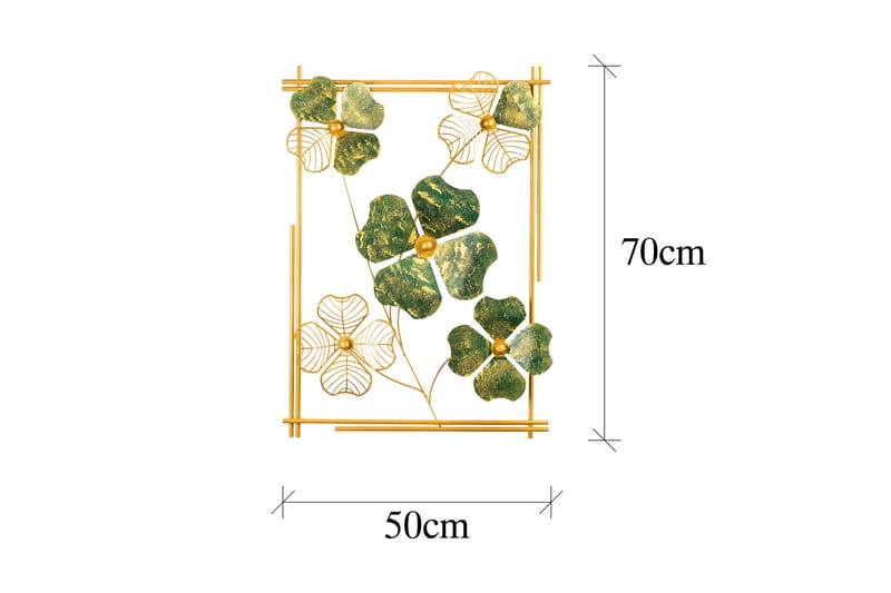 Zouping Veggdekor - Grønn/Gull - Innredning - Veggdekorasjon - Skilt - Metallskilt