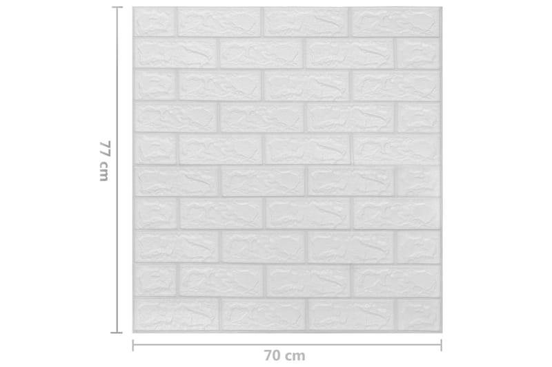3D-tapet murstein selvklebende 20 stk hvit - Hvit - Innredning - Veggdekorasjon - Tapeter - Fototapeter