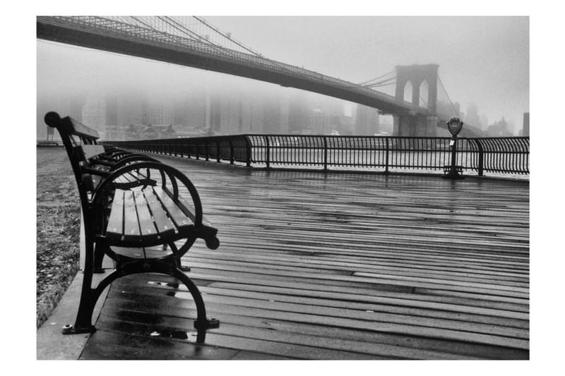 Fototapet A Foggy Day On The Brooklyn Bridge 250x175 - Artgeist sp. z o. o. - Innredning - Veggdekorasjon - Tapeter - Fototapeter