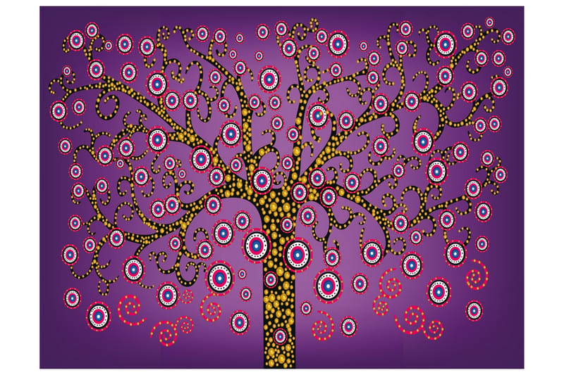 Fototapet Abstract Tree Violet 200x154 - Artgeist sp. z o. o. - Innredning - Veggdekorasjon - Tapeter - Fototapeter