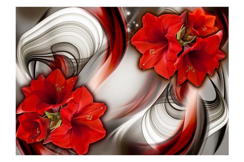 Fototapet Amaryllis Ballad Of The Red 150x105 - Artgeist sp. z o. o. - Innredning - Veggdekorasjon - Tapeter - Fototapeter